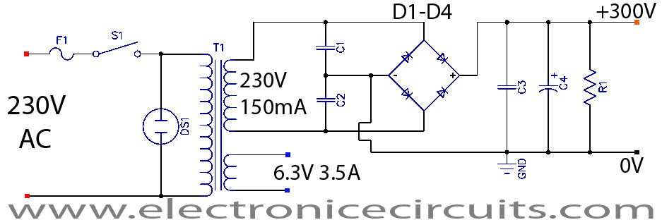 6V6 6J5 Class A Vacuum Tube Valve Amplifier Circuit
