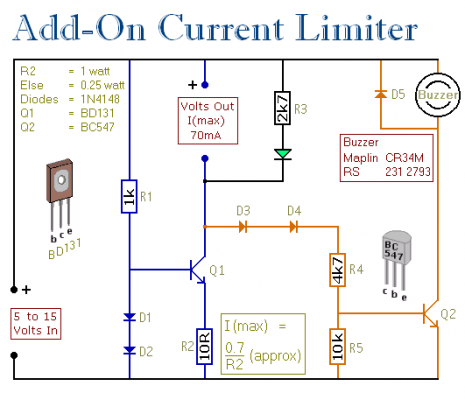 An Add-On Current Limiter For Your PSU – Circuit Schematic