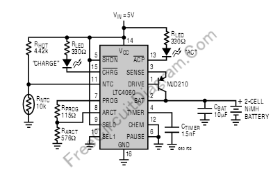 Autonomous Fast NiMH Battery Charger Using Single Chip IC circuit