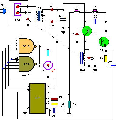 A Bedside Lamp Timer Circuit Schematic circuit