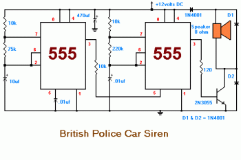 British Police Car Siren circuit diagram circuit