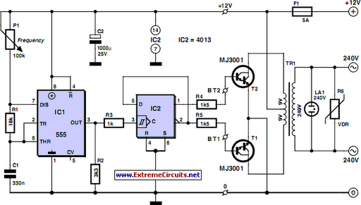 Cheap 12V to 220V Inverter circuit