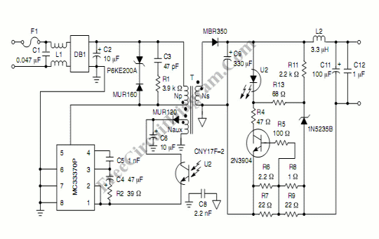 Constant Current Constant Voltage SMPS Switch Mode Power Supply circuit