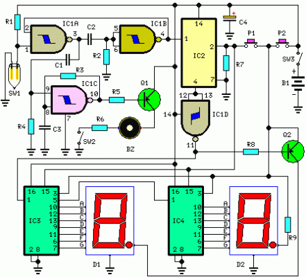 how to build digital step km counter – Circuit Schematic