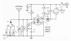 RF field strength meter circuit