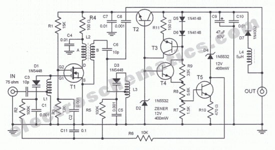 FM antenna amplifier