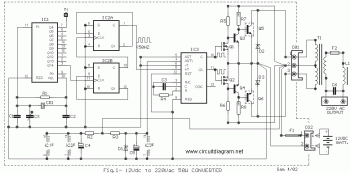 50W Inverter 12VDC to 220VAC circuit diagram circuit
