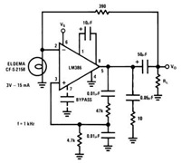 National LM386 Audio Power Amplifier Datasheet for Battery Operation circuit
