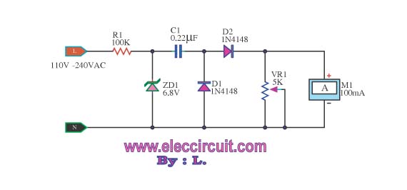 Power line frequency meter circuit