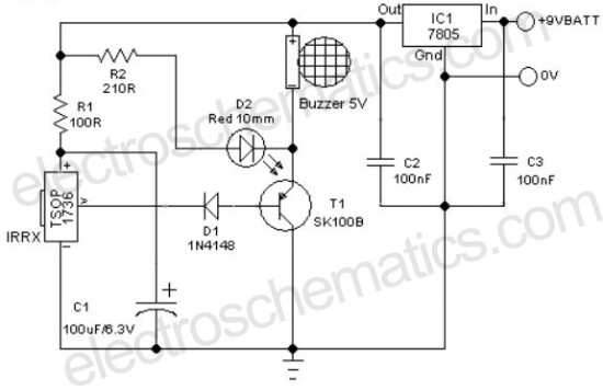 Remote Controlled Alarm circuit – Circuit Schematic