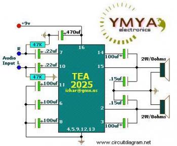 Portable Audio Amplifier circuit diagram circuit
