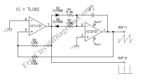 Sawtooth Wave Oscillator – Circuit Schematic