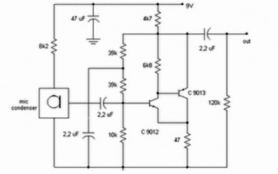 Simple PreAmp MIC Circuit – Circuit Schematic
