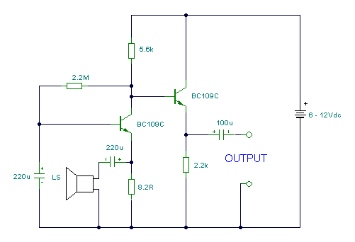 Loudspeaker to Microphone converter circuit