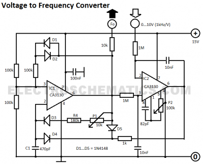 Voltage to Frequency Converter Circuit – Circuit Schematic