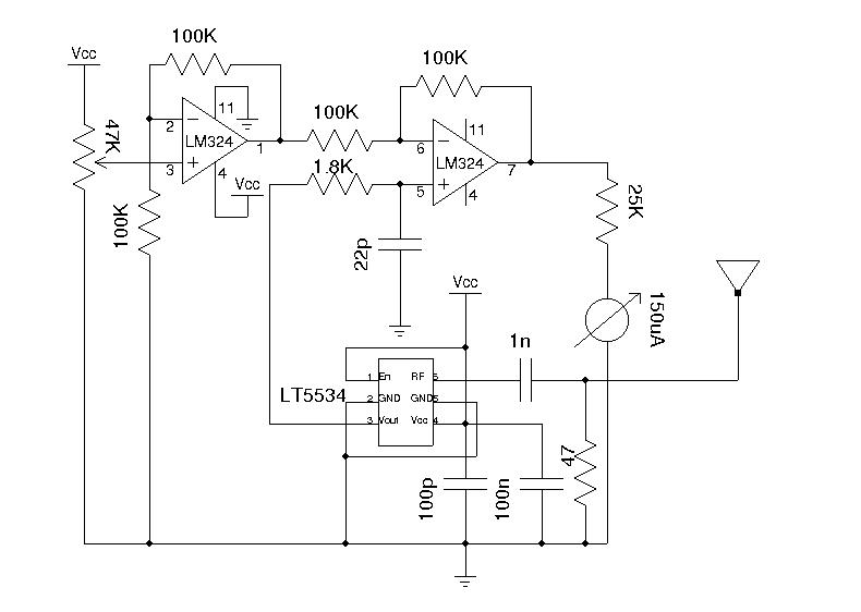 Wideband RF Field Strength Meter circuit