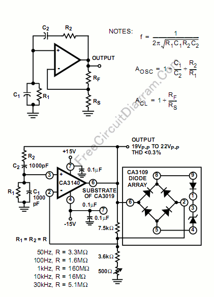Wien Bridge Oscillator: The Circuit Schematic Diagram and The Design Formula – Circuit Schematic