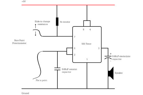 555Circuit and Breadboard Schematic circuit