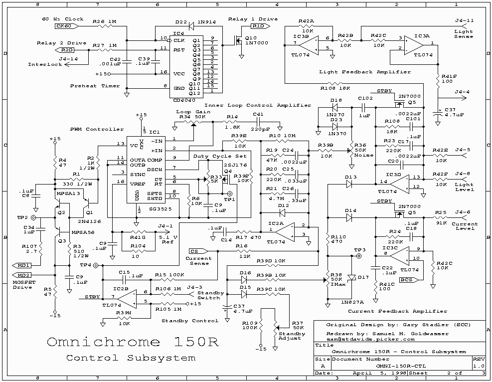 Complete Ar/Kr Ion Laser Power Supply Schematics