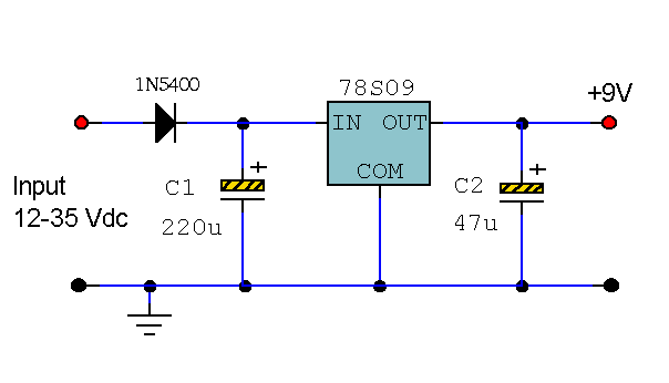 9 Volt 2 Amp Power Supply circuit