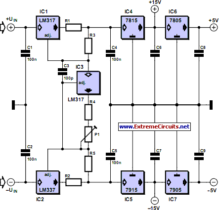 Adjustable Current Limit For Dual Power Supply circuit