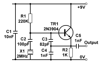 Crystal Sine Wave Oscillators circuit