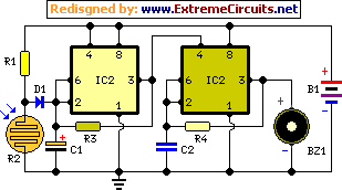 Fridge Door Alarm Schematic 2nd Version circuit