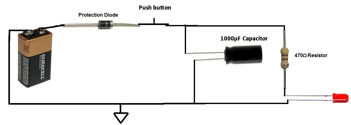 Charged Capacitor to Light an LED circuit