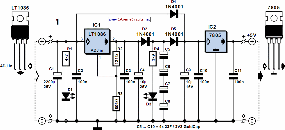 5V Power Supply For On-Train Radio Camera circuit