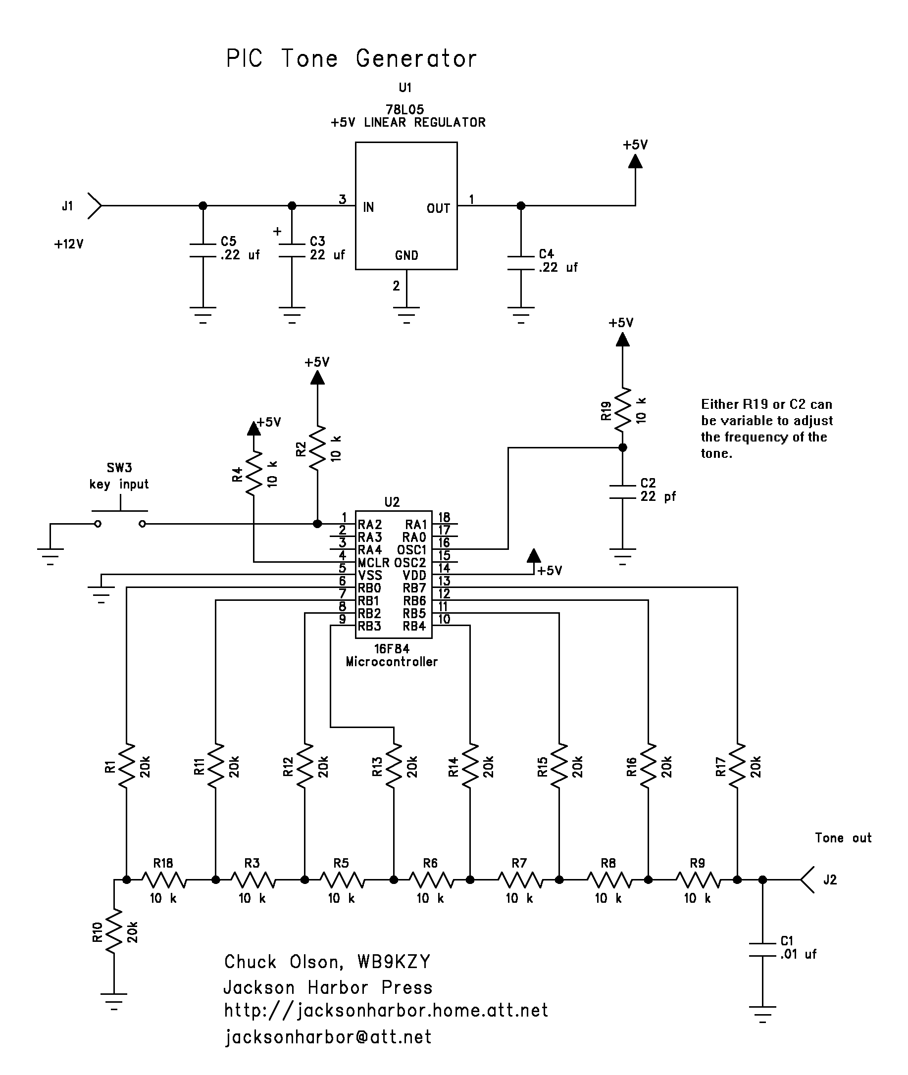 PIC Tone generator circuit