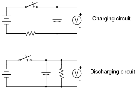 Capacitor charging and discharging circuit