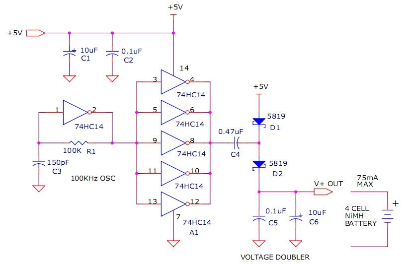 5v Powered Charge Pump Battery Charger