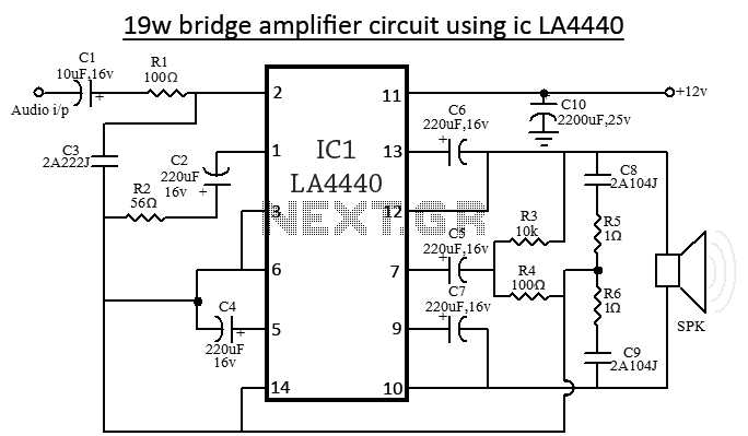 LA4440 bridge amplifier circuit – Circuit Schematic