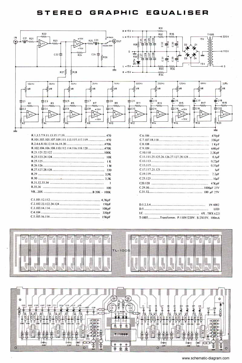 2G10 Band Stereo Graphic Equaliser circuit diagram circuit