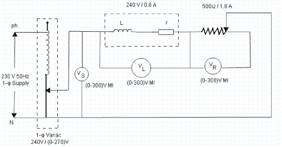 3 voltmeter method of measuring choke – Circuit Schematic