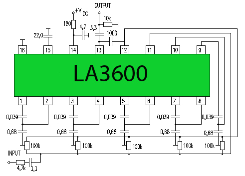 LA3600 5 Band Equalizer Circuit – Circuit Schematic