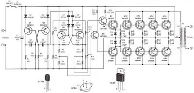 500 watt inverter 12vdc to 220vac circuit