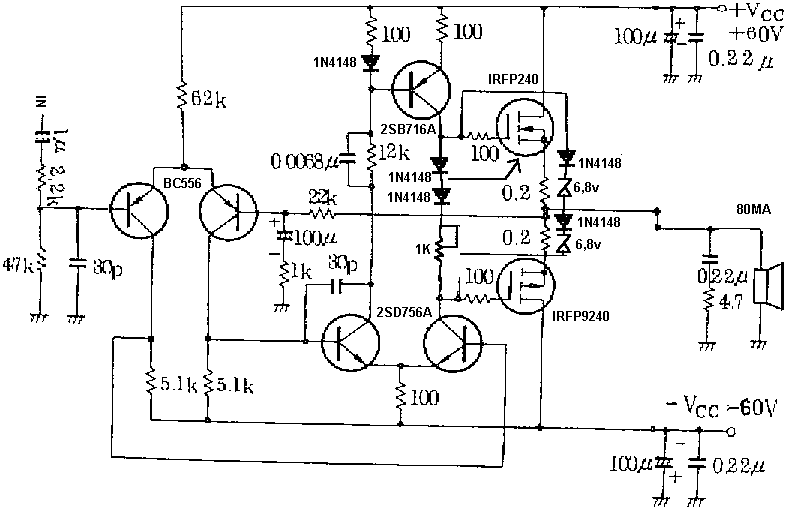 Mosfet Power Amplifier 100 Watt Schematic Diagram – Circuit Schematic