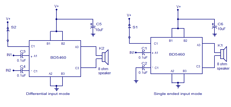 bd5460 class d amplifier circuit – Circuit Schematic
