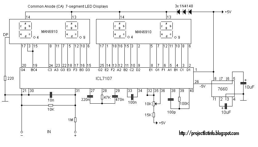 how to make digital voltmeter – Circuit Schematic