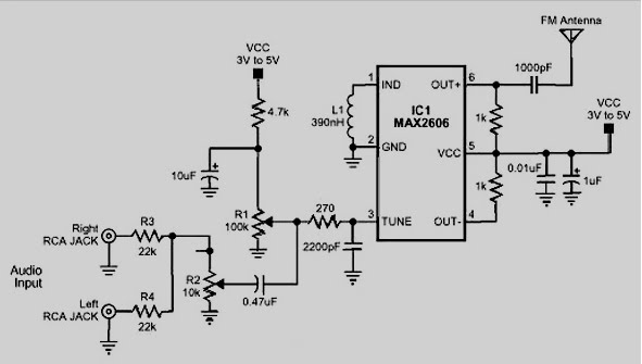 fm transmitter 88 108mhz ic – Circuit Schematic