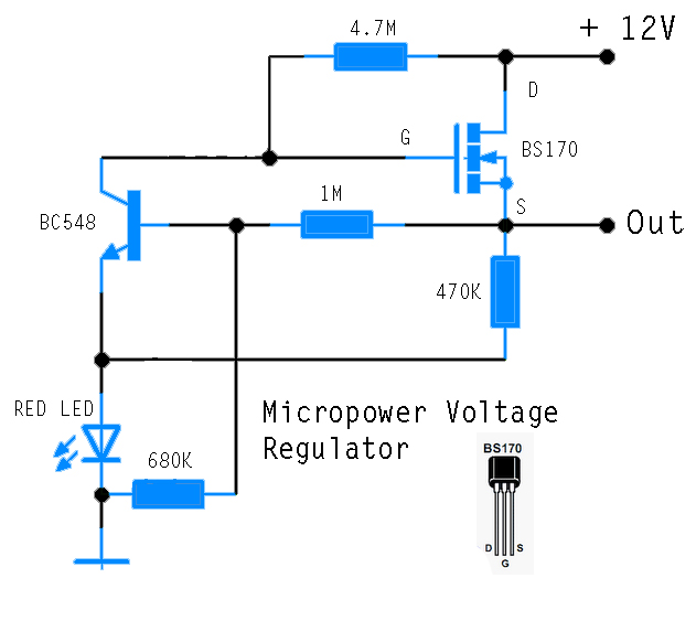 Micropower Voltage Regulator Schematic Diagram circuit