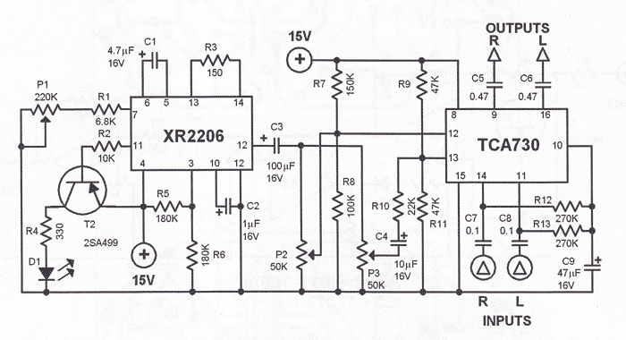 DIY Tremolo Effect – Circuit Schematic