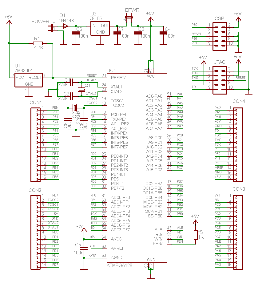 avr board description and development – Circuit Schematic