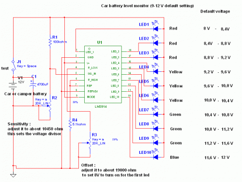 simple but reliable car battery tester circuit
