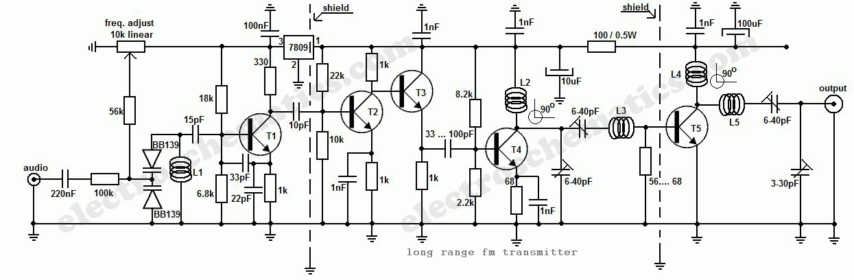 Long range FM transmitter circuit