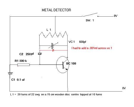 METAL DETECTOR circuit