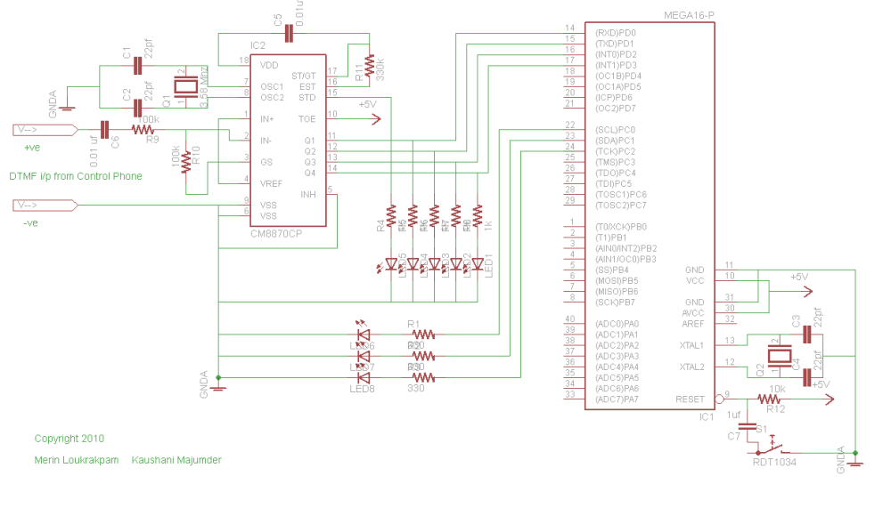 Home Automation through Cellphone Keying circuit