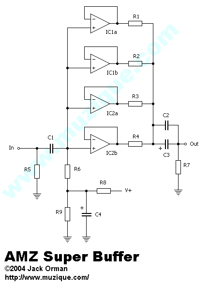 Super Buffer for Guitars circuit