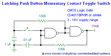 Push Button ON-OFF Soft Latch Circuits circuit